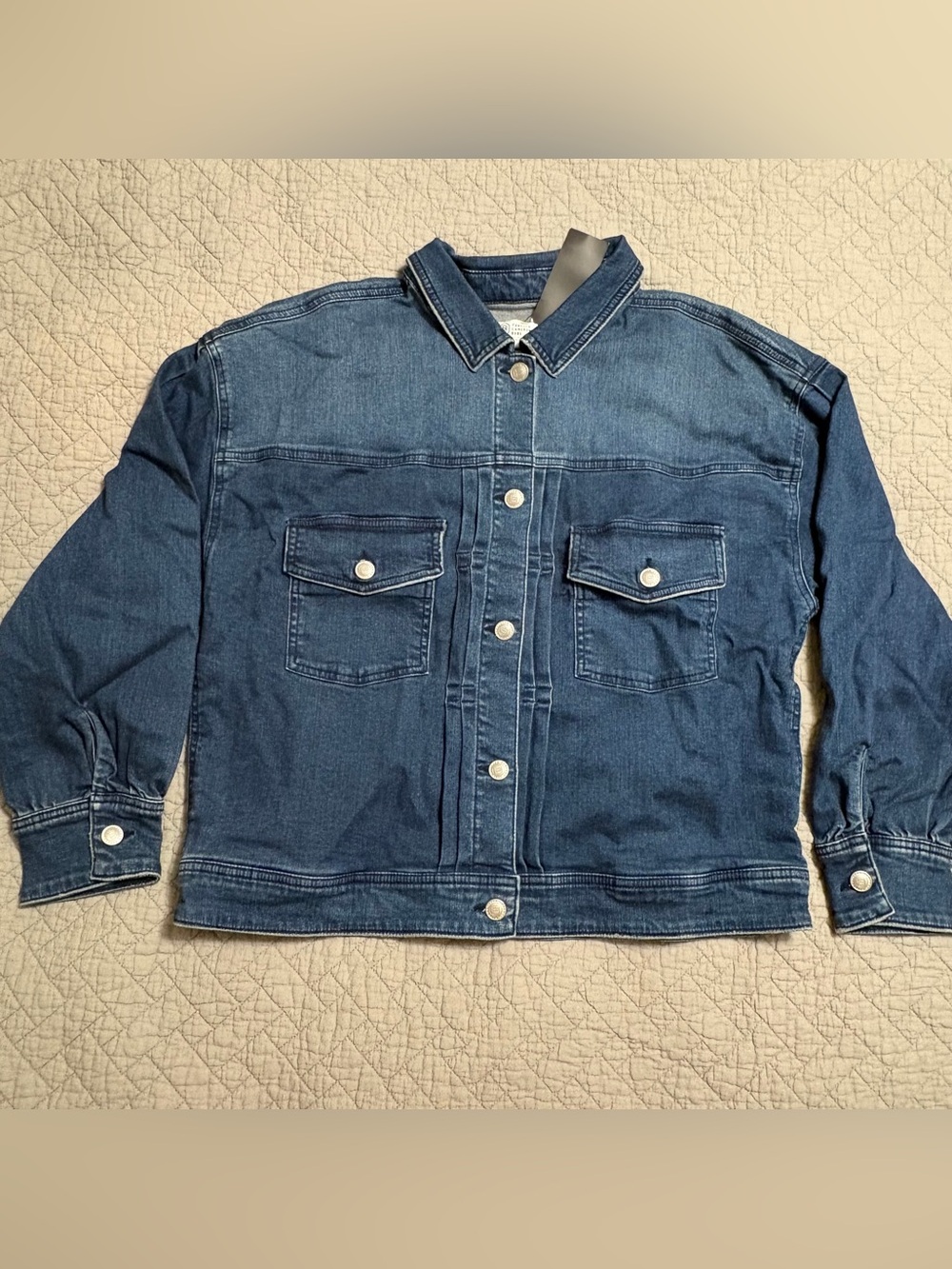 Candace Cameron Bure Pacific Denim Blue Jean Jacket Dark Wash Women's Size 12